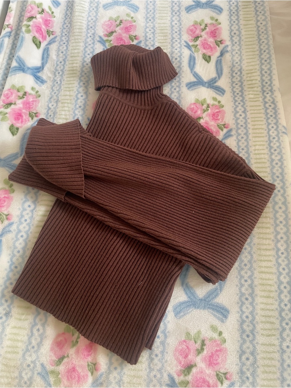 Forever 21 Ribbed Turtleneck Sweater - Brown